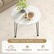 Round Coffee Table with Thickened Tabletop and Metal Tripod Legs